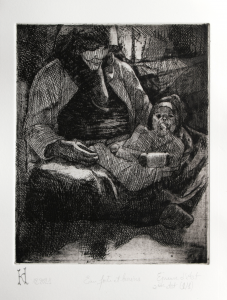 008. Itinerant woman sitting with a baby on her lap