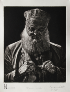 005. Old Bearded Man Knitting