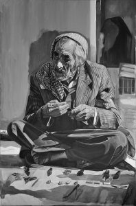 004. Old traveling merchant with keffiyeh