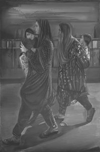 002. Two women on the move, carrying their babies